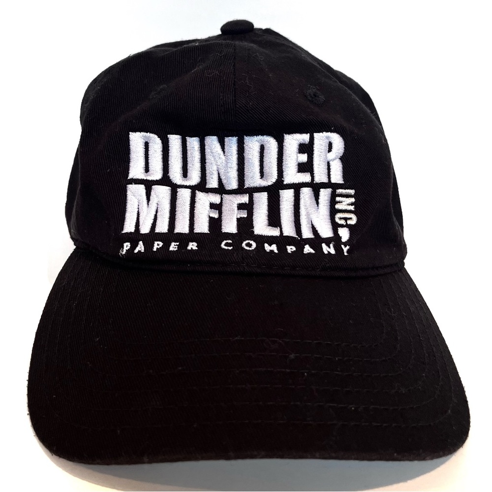 The Office TV Show Dunder Mifflin Paper Company Baseball Cap Hat Black White Jim